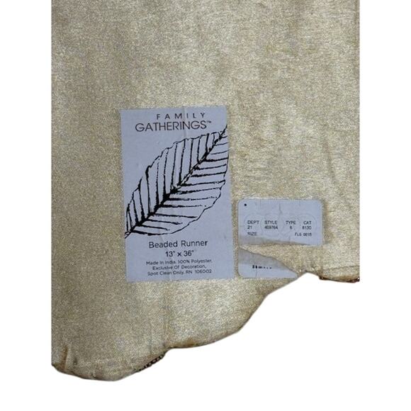 Pumpkin Beaded 36" x 13" Table Runner Brown Orange Fall Halloween Thanksgiving - Picture 5 of 5